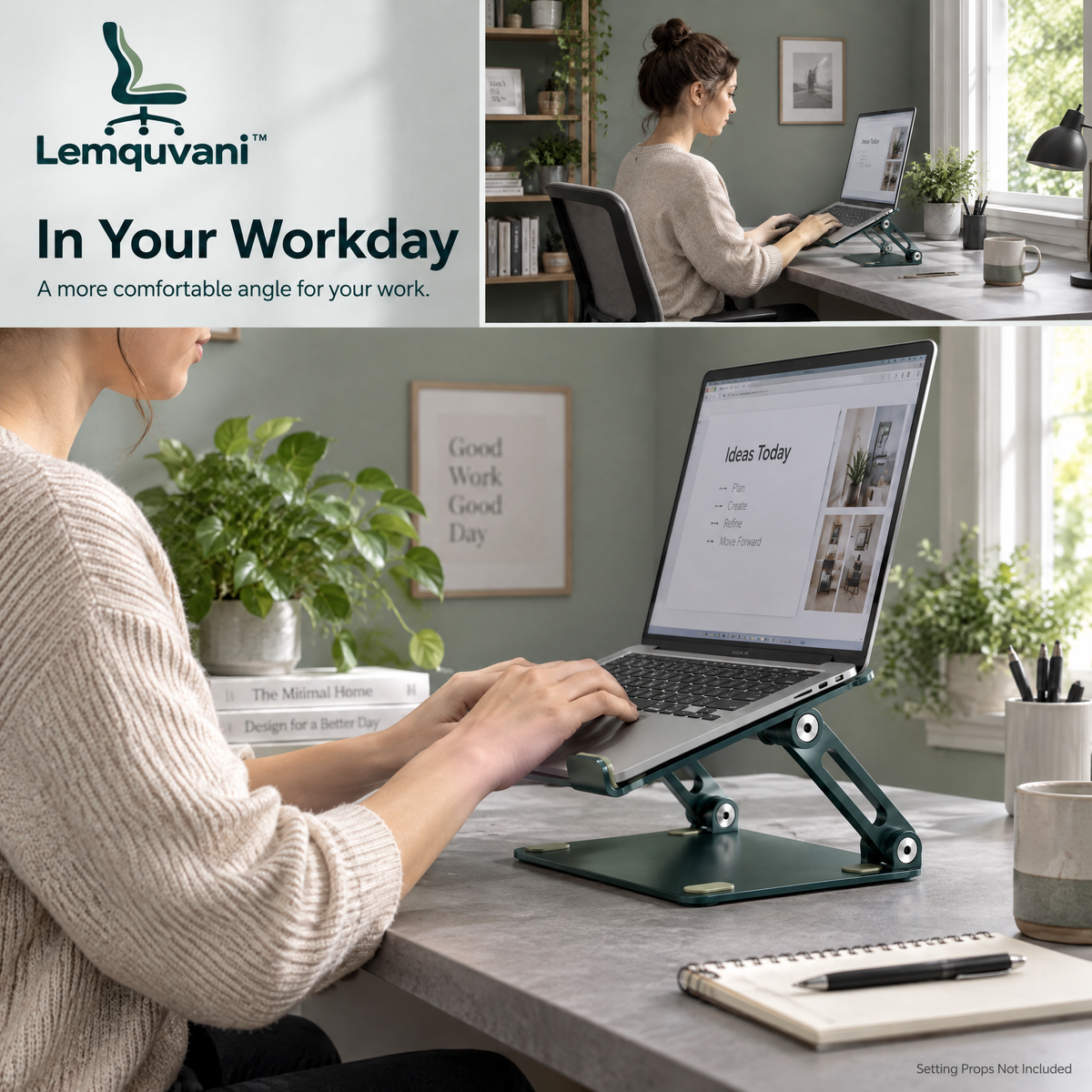 Lemquvani™ ErgoRise Adjustable Laptop Stand