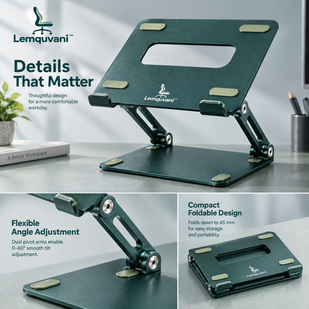 Lemquvani™ ErgoRise Adjustable Laptop Stand