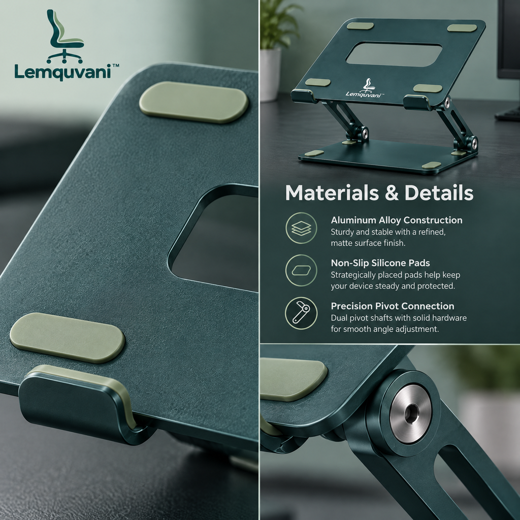 Lemquvani™ ErgoRise Adjustable Laptop Stand