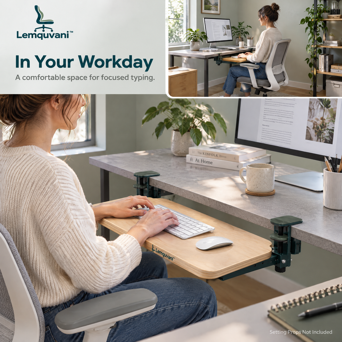 Lemquvani™ DeskGlide Keyboard Tray
