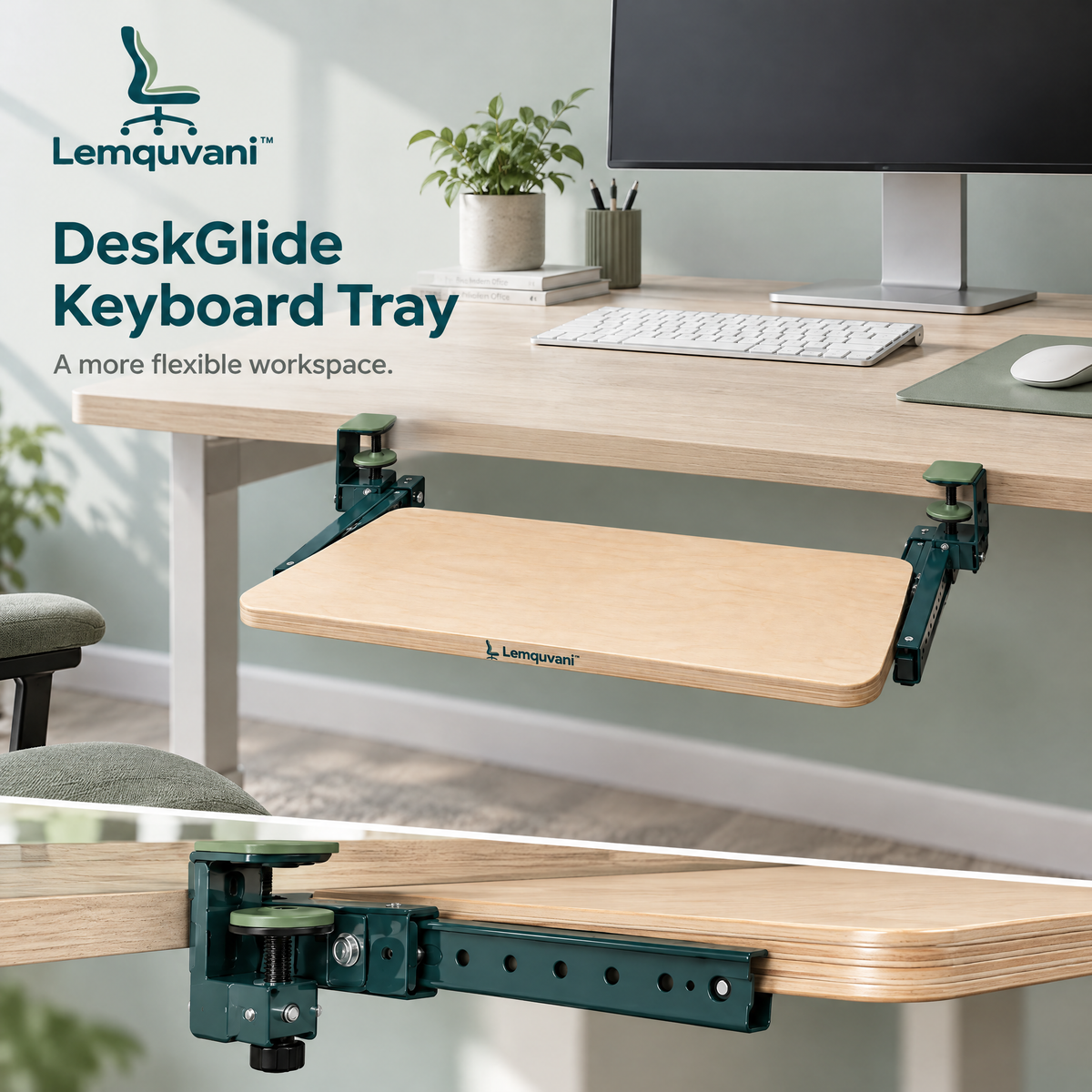 Lemquvani™ DeskGlide Keyboard Tray