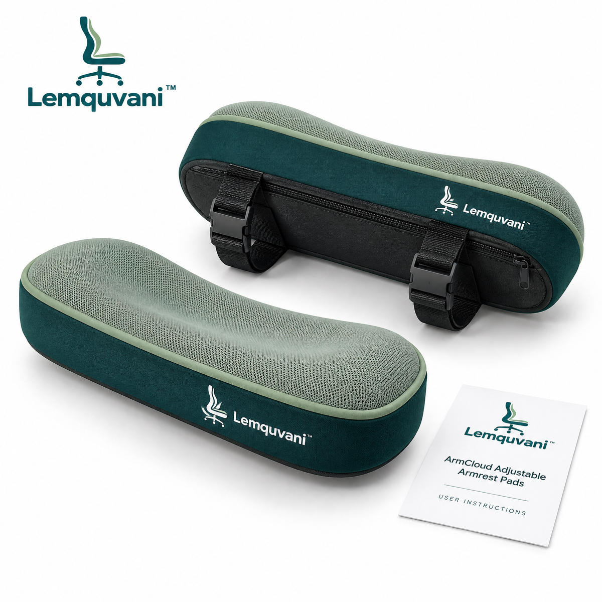 Lemquvani™ ArmCloud Adjustable Armrest Pads