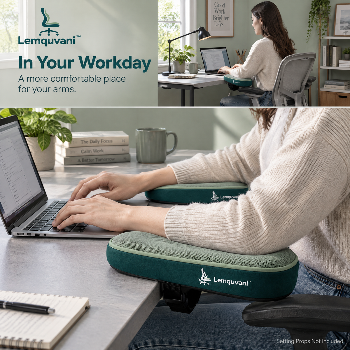 Lemquvani™ ArmCloud Adjustable Armrest Pads