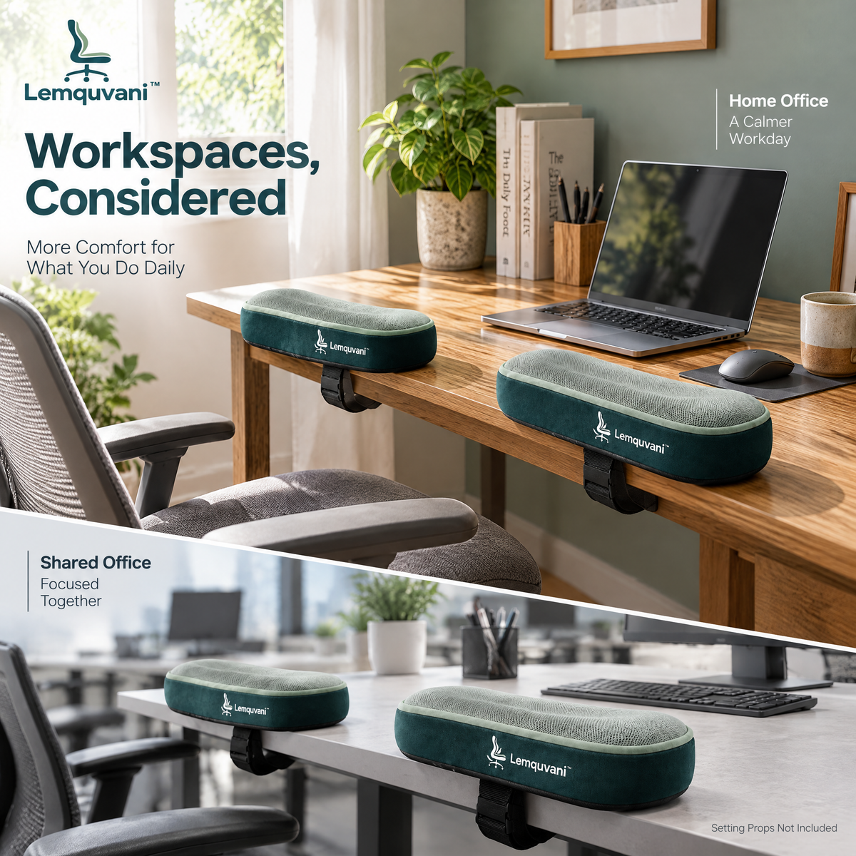 Lemquvani™ ArmCloud Adjustable Armrest Pads