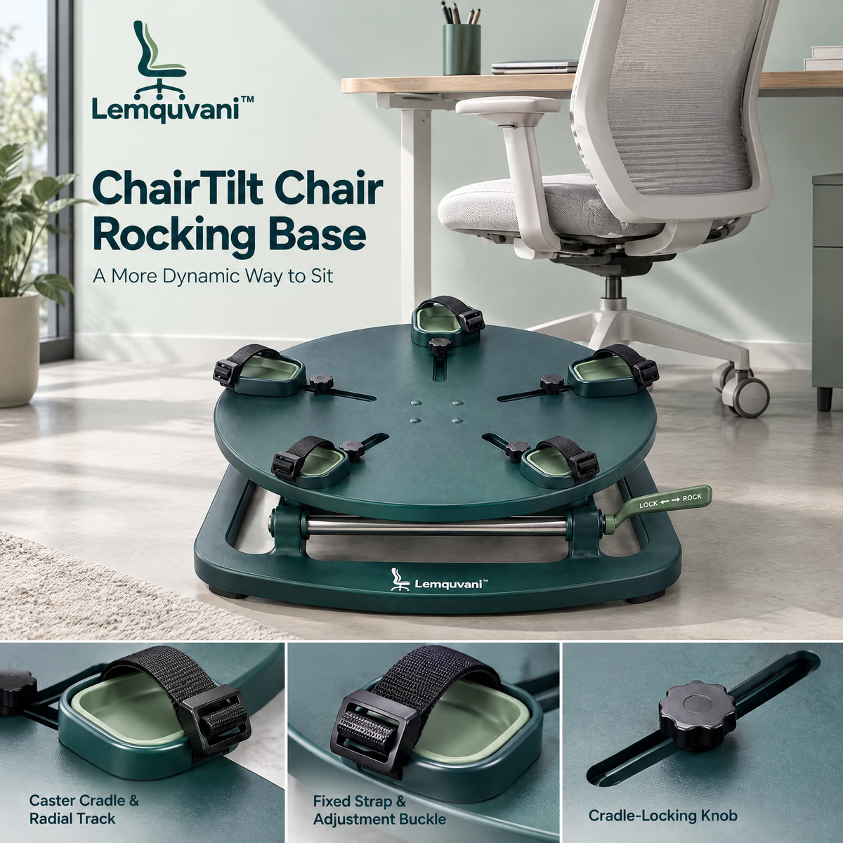 Lemquvani™ ChairTilt Ergonomic Seat Rocker