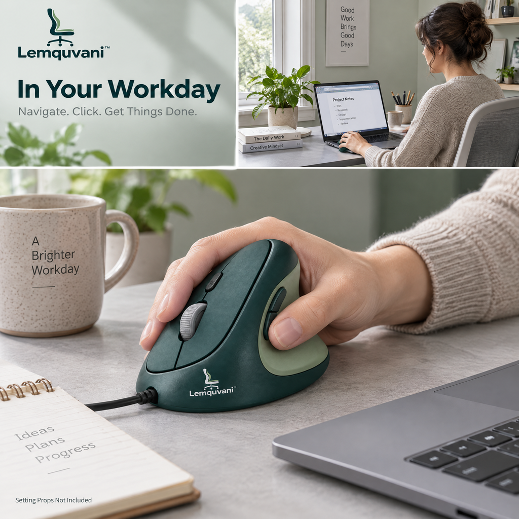 Lemquvani™ FlexGrip Vertical Mouse