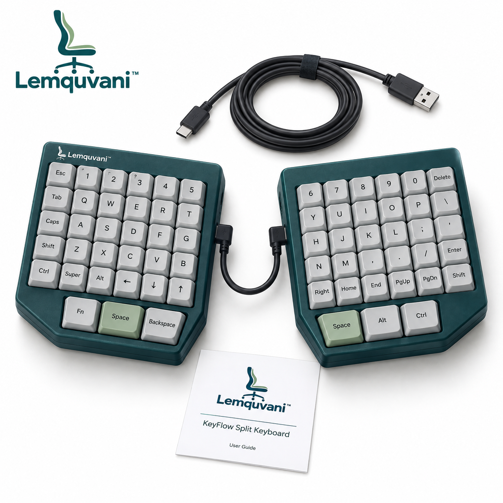Lemquvani™ KeyFlow Split Keyboard