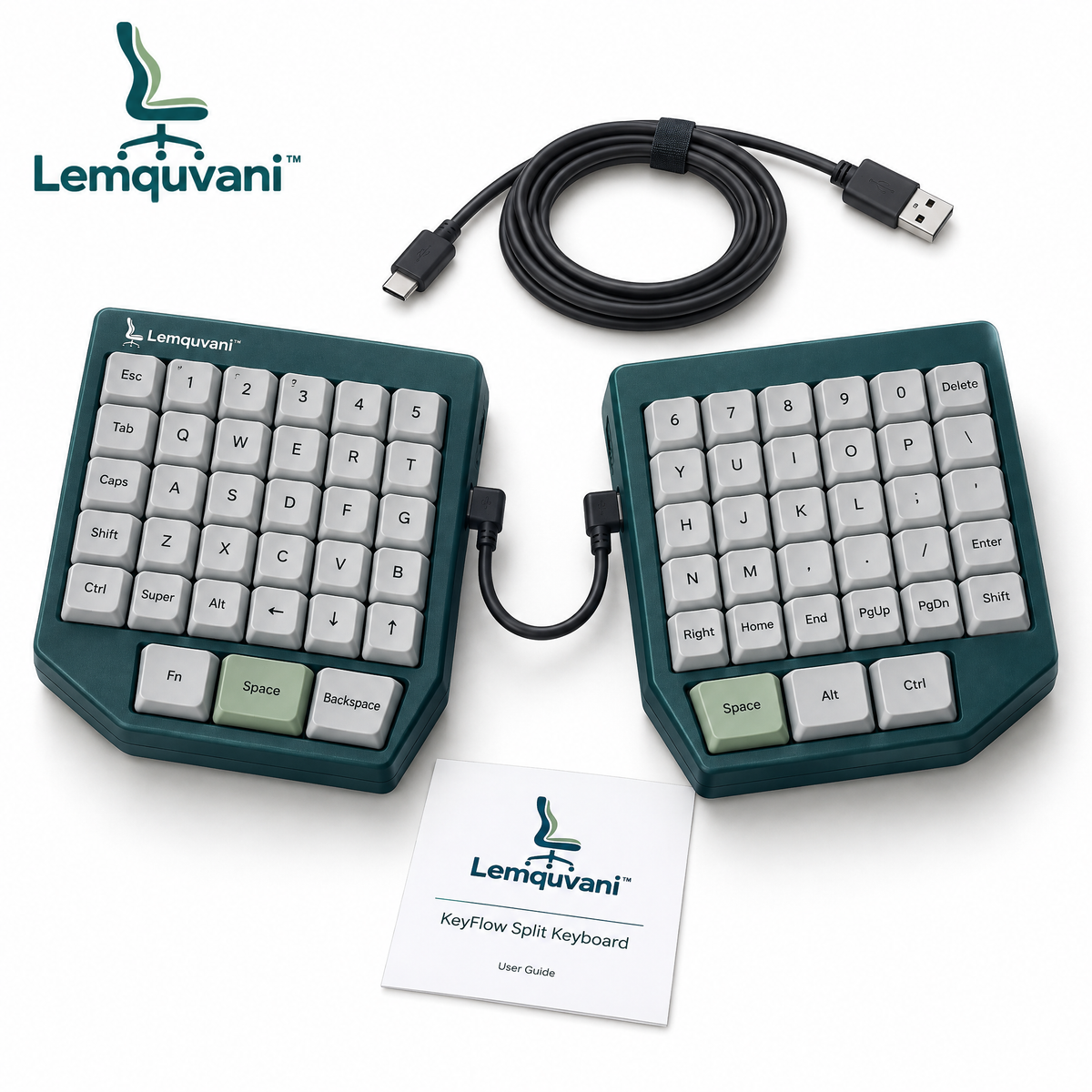 Lemquvani™ KeyFlow Split Keyboard