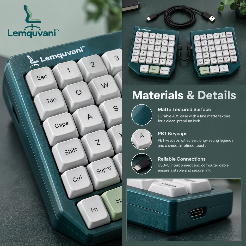 Lemquvani™ KeyFlow Split Keyboard