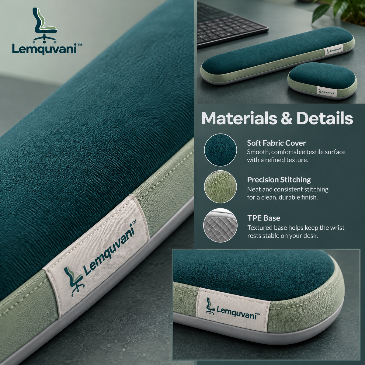 Lemquvani™ PalmEase Wrist Rest Set