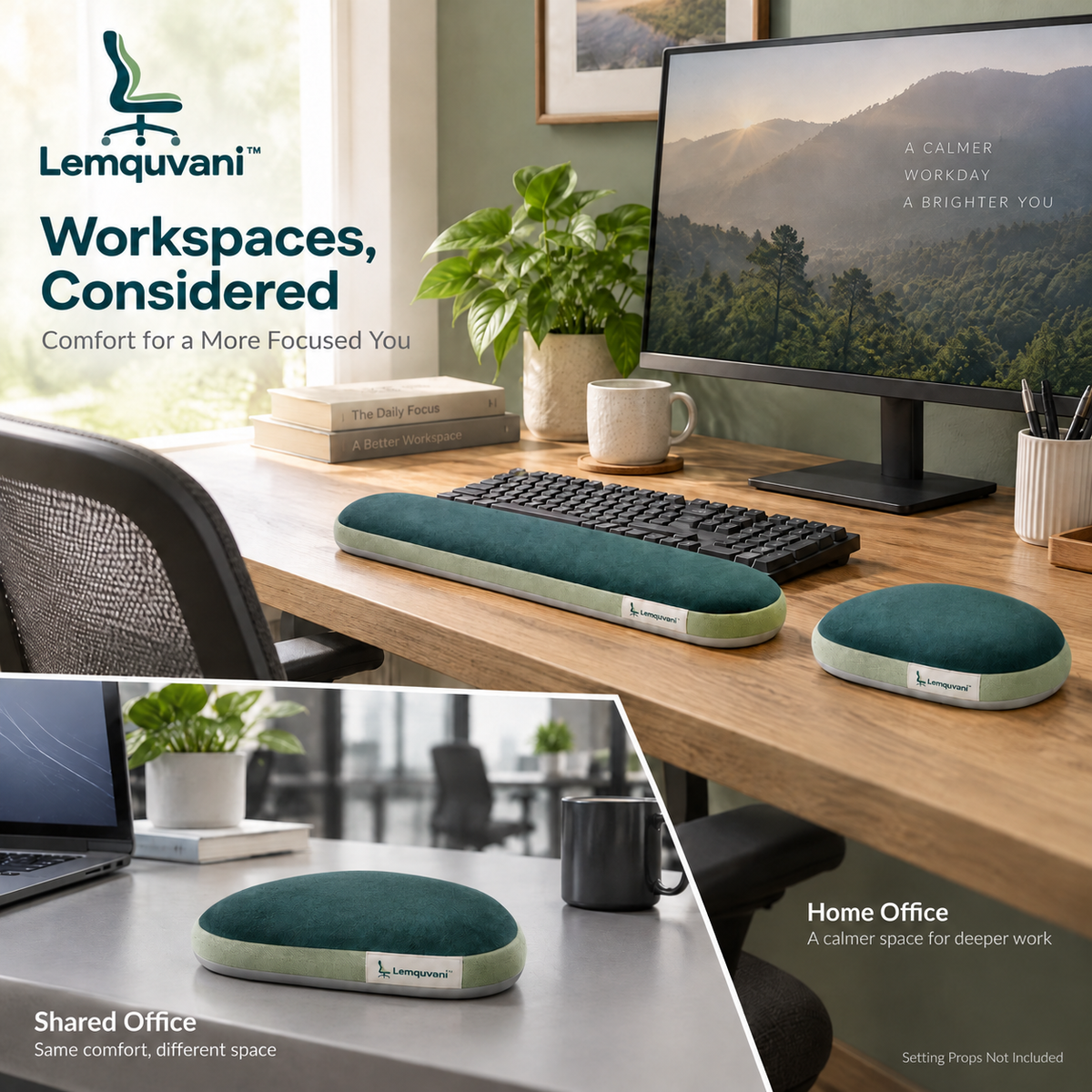 Lemquvani™ PalmEase Wrist Rest Set